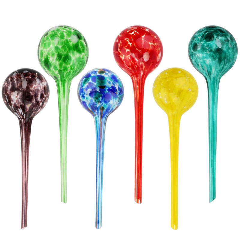 Brajttt Plant Watering Globes, 6pcs Automatic Glass Watering Bulbs, Decorative Garden Watering Glass drip Ball with 6 Tags - Image 1